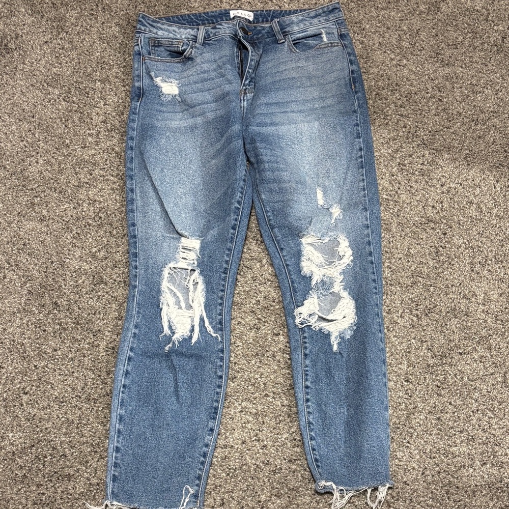 Cello Distressed Blue Skinny Jeans